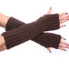 Half Finger Gloves for Typing Winter Knit Gloves with Thumb Holes Women Half Finger Mittens Stretchy Warm Long Gloves