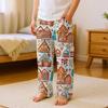 Fashionable Children's Christmas Print Pocket Casual Pants