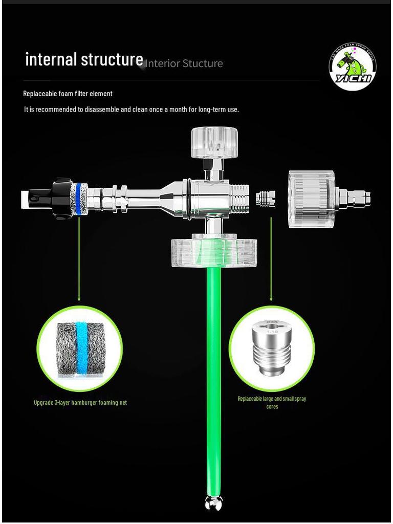 High-Pressure Car Wash Foam Spray Pot - Detachable & Replaceable Water Gun Core
