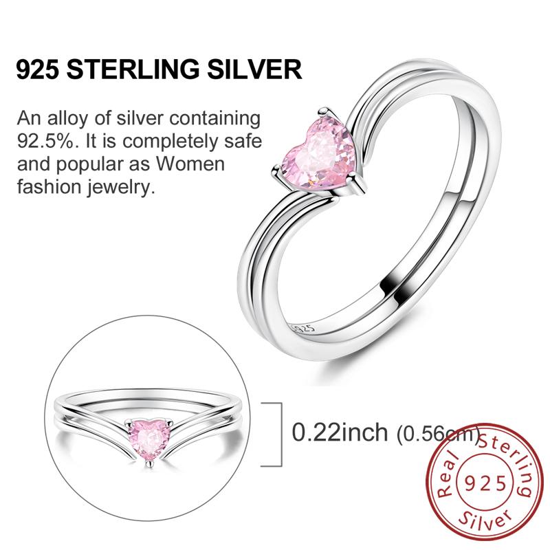 Latest Genuine Copper Rings Pink Bow Heart Love Stackable Ring For Women Girl Engagement Weddling Party Jewelry Creation Anniversary