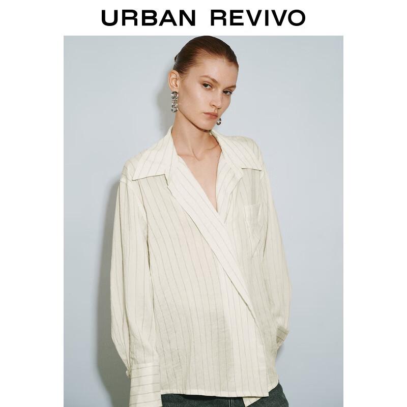 UR Women's Color Block Stripe Long Sleeve Button-Up Shirt