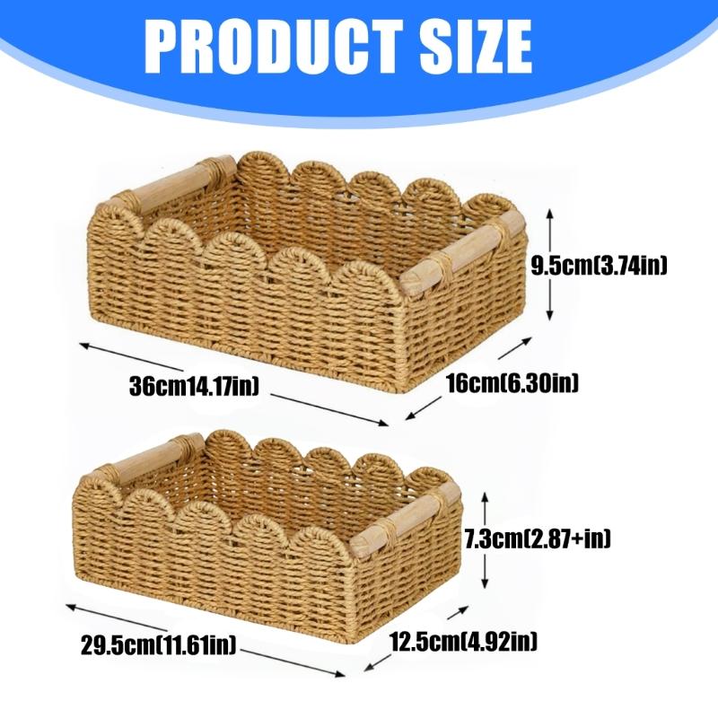 User Friendly Recycled Paper Rope Storage Basket With Fan Shape Edge Ideal For Toilet Paper Holder And Bathroom Decors Items