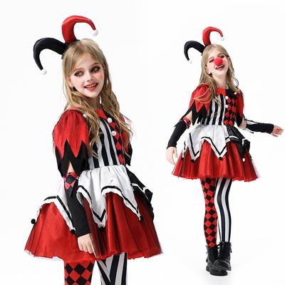 Halloweenský dětský kostým Klaunská duše Dívčí šaty Zábavný převlek Karnevalový kostým