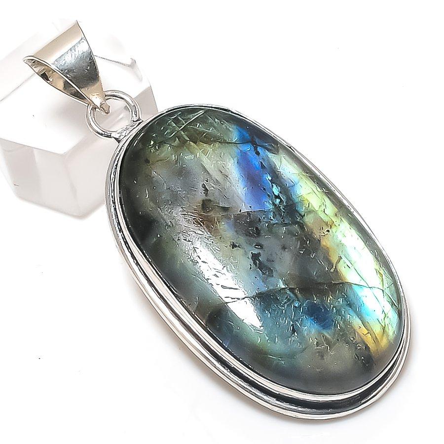 

Natural Labradorite Gemstone 925 Sterling Silver Jewelry Pendant 2.29 A7q95