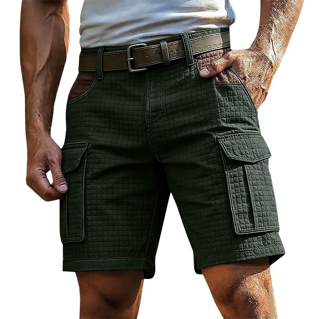 Men's Summer Multi-Pocket Textured Cargo Shorts Men's Casual Fashion Cargo Shorts