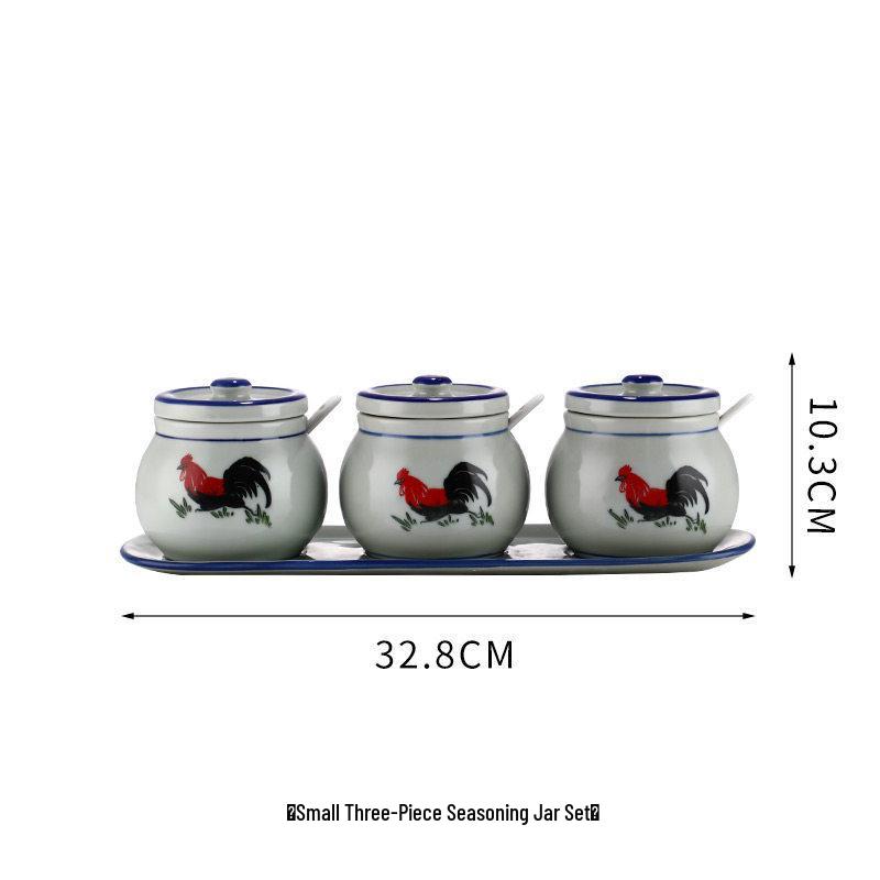 Keramik-Retro-Hahnschüssel - Nostalgisches Kampfhahn-Design