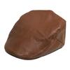 Casual PU Leather Beret Hat Adjustable Strap Hip Hop Panama Hat Vintage Newsboy Cap For Men Women