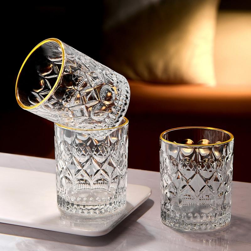 Elegant 150ml Crystal Glass Tumbler Set Whiskey Baijiu Beer 6pcs Modern Home Barware Lead-Free Transparent Or Gold-Trimmed