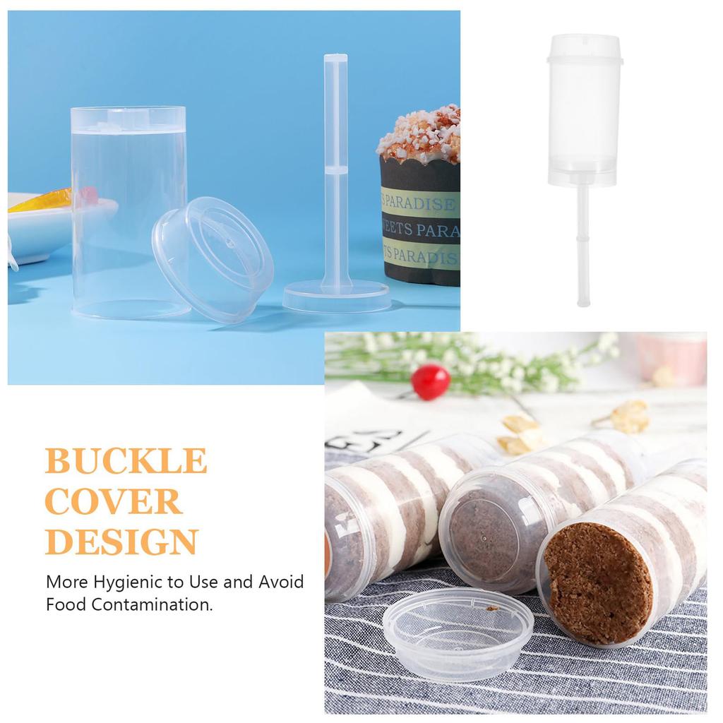 Cake Push Containers With Lids, Muti-purpose Push Cake Containers, Reusable Plastic Cake Push-up For Cupcake, Confetti, Homemade Ice Cream,Desserts