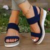 Fashion Comfort - First Navy Blue Summer Sandals with Espadrille Sole - A Must - Have for Your Wardrobe