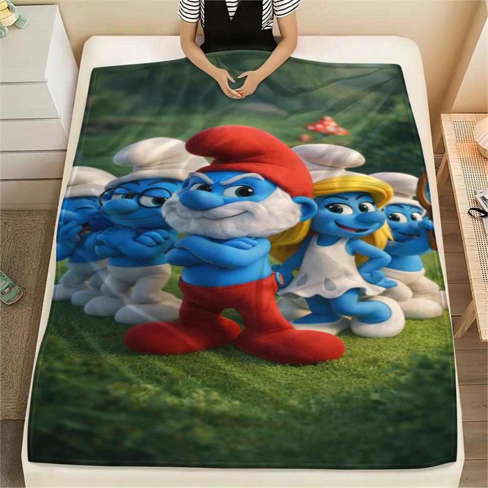 Smurfs River Adventure Blanket Suitable For All Seasons Blanket Office Rest Blanket Bedroom Air Conditioning Blanket