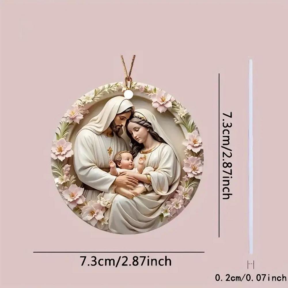 

Christmas Nativity Ornaments 2D Acrylic Holy Family Decoration Birth Of Jesus Ornaments for Women Men Family Friends Neighbors