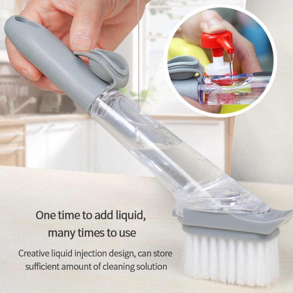 Kitchen Dishwashing Refillable Multifunctional Sponge Dish Scrubber Brush Scrub Cleaner