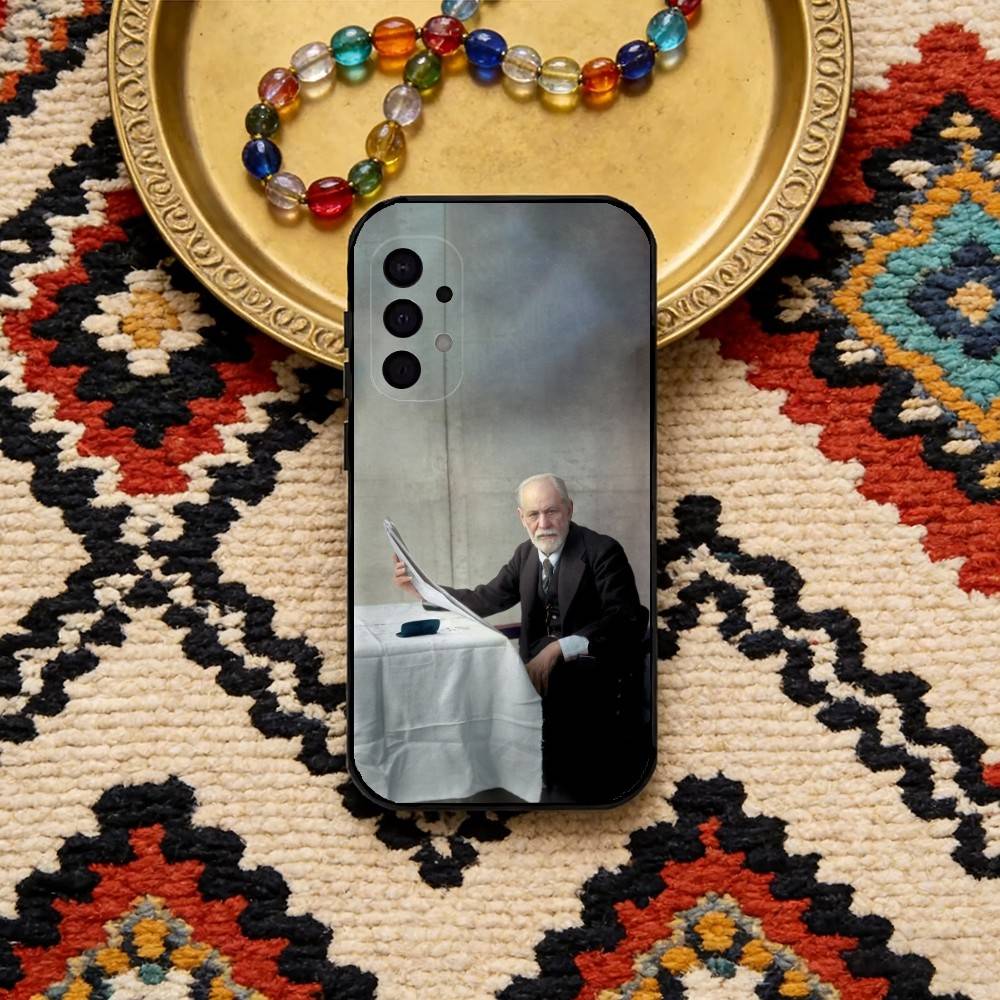 Psychoanalysis Sigmund Freud Phone Case For Samsung S25,24,23,22,30,21,10,9,Ultra,Plus,FE 5G Black Soft Case