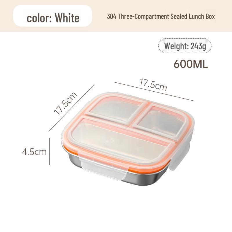 304 Stainless Steel Compartment Lunch Box | Sealed for Portion Control | Office & Microwave Safe