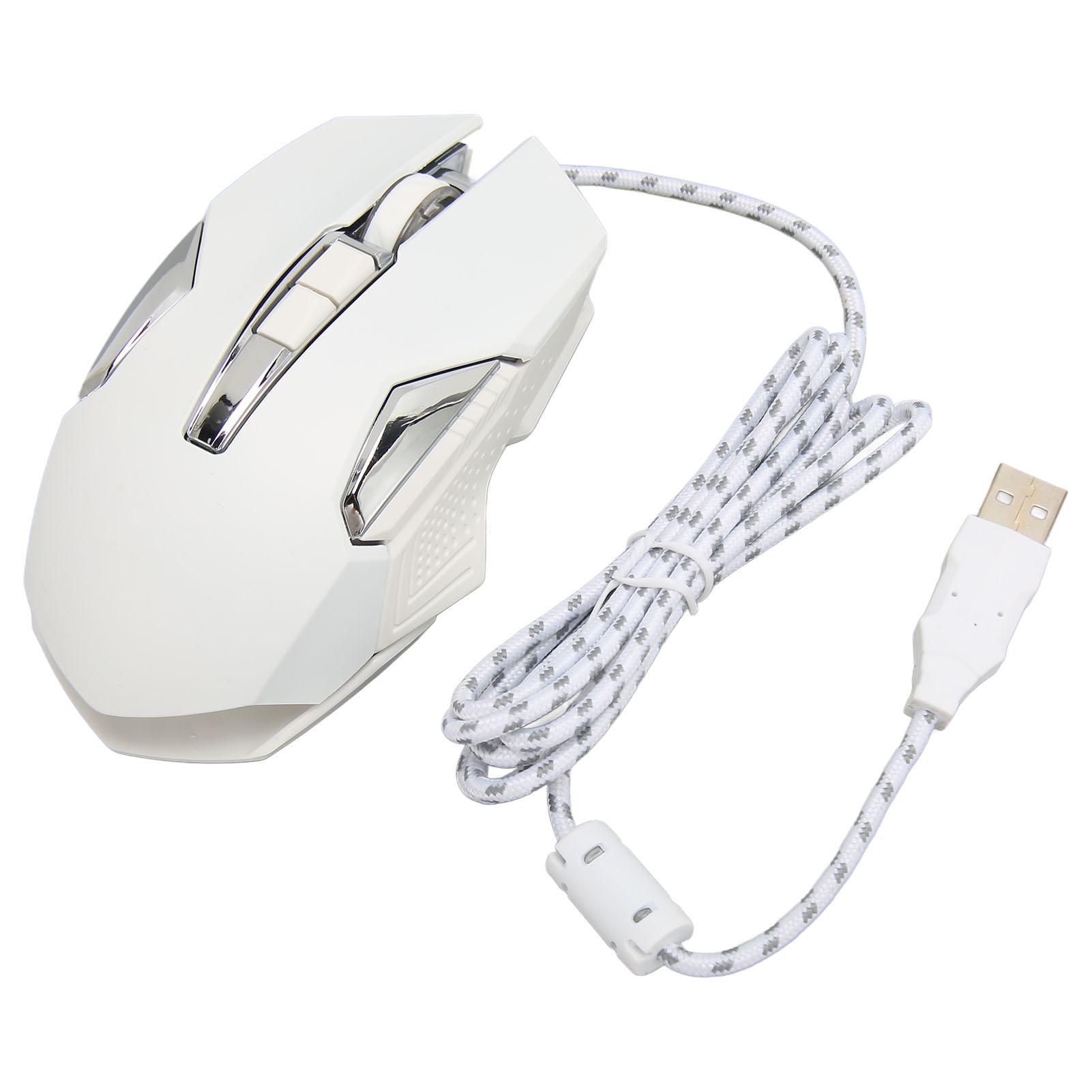 

RGB Gaming Mouse 7200 DPI Programmable Buttons Backlight Software Support DIY Rapid Fire Button USB Wired Game Mouse белый