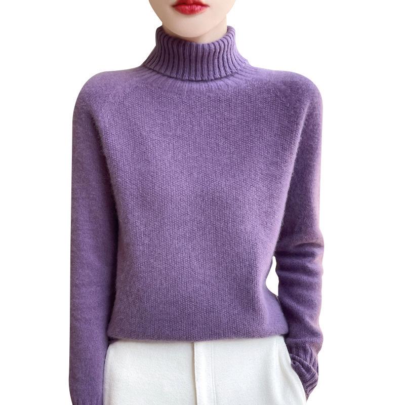 Women's Osmanthus Stitch High-Collar Wool Sweater: Versatile, Warm Autumn & Winter Knit Long Sleeve Base Layer