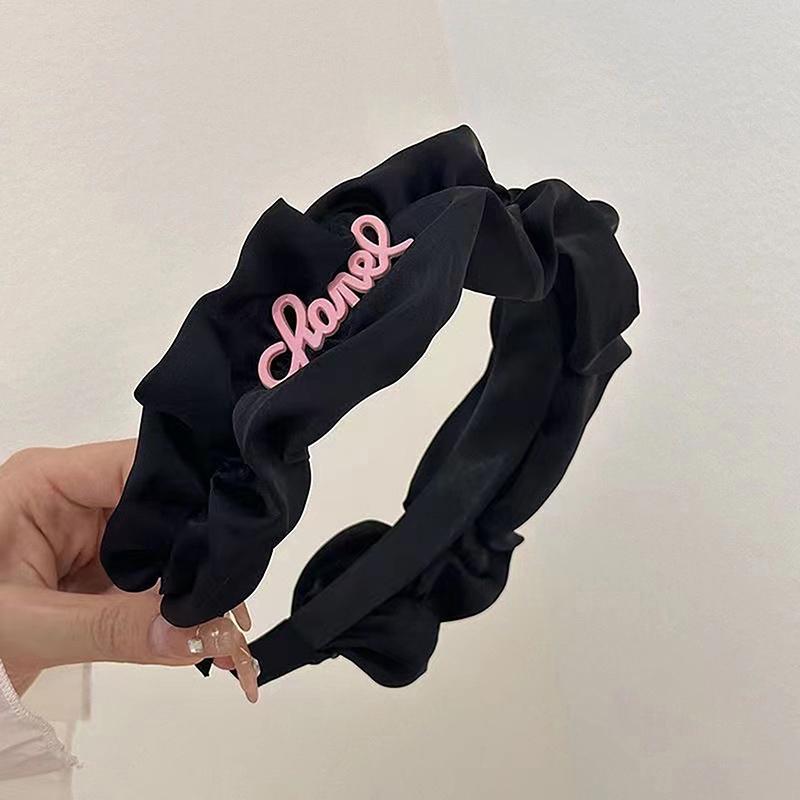 

Красочная повязка на голову с буквами, мягкая, для женщин, девочек, милое украшение для волос, ободок, обруч для волос, резинка для волос, аксессуары для волос чёрный