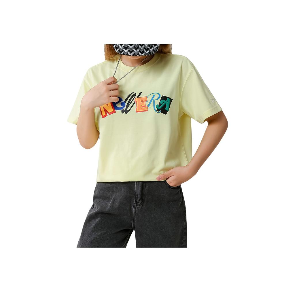 New Era Letter Print Classic T-Shirt Unisex tops Yellow Green 12354455