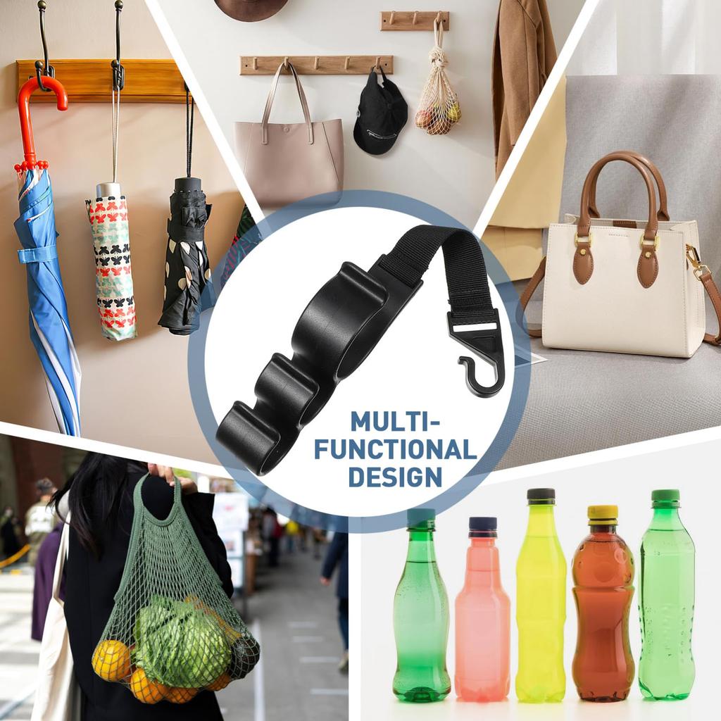 SUPVOX Headrest Hooks, Seat Hooks, Luggage Hanging, Shopping Hooks, Car Supplies, Convenient Goods, Pack of 2 (Black)