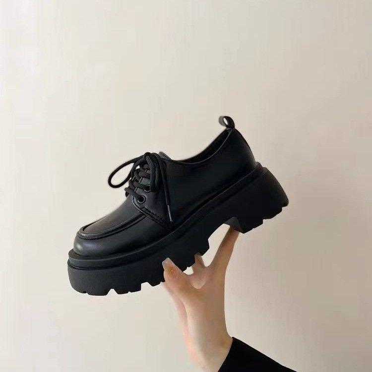 Spice girl platform small leather shoes ins trendy new heightening Japanese jk British college style single shoes