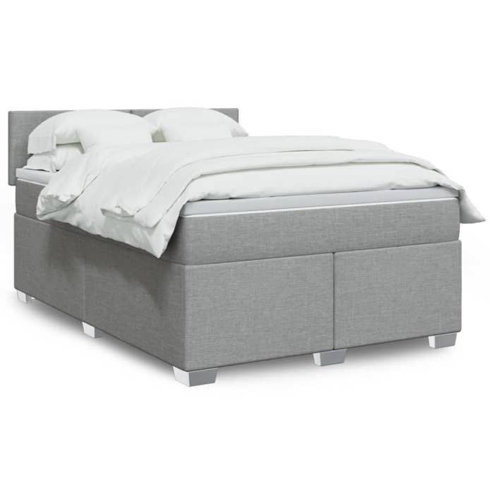 VidaXL Sommier à lattes de lit avec matelas Gris clair 140x190cm Tissu 3285876