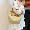 New Large-capacity Straw Weaving Contrasting Colors Fashionable Popular Single Shoulder Underarm Tote Bag Casual Beach Handbag Women
