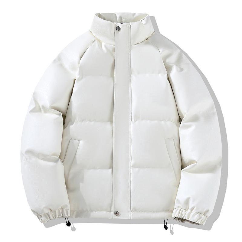 Men's autumn and winter embossed fashion stand-up collar jacket trendy brand thickened casual bread clothes