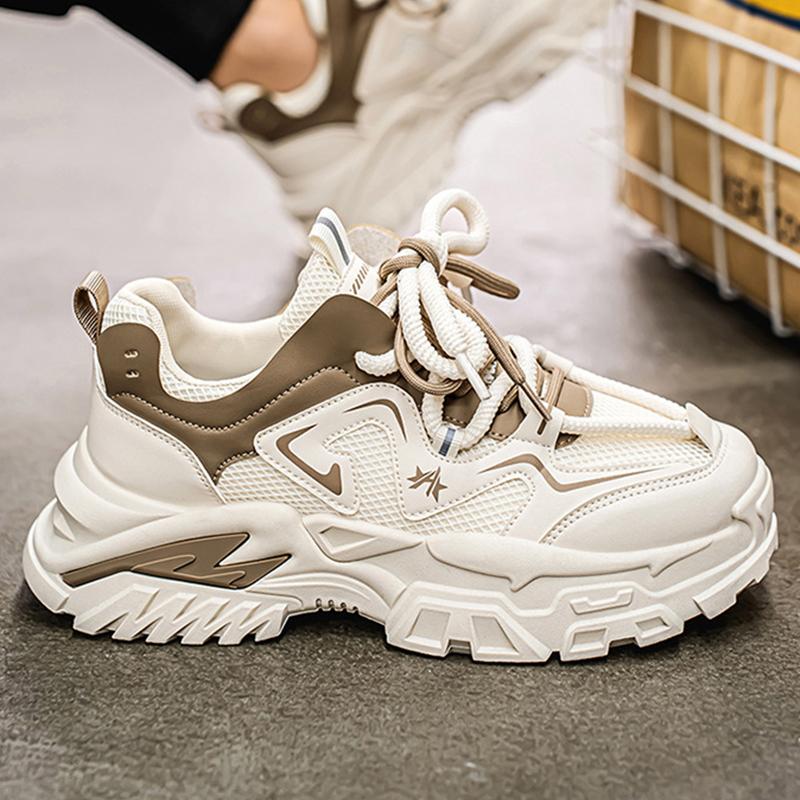 New Fashion Men 's Four Seasons Comfortable Thick Sole Shoes Students BoysTrending Soft Sole Breathable Casual Running Sneakers