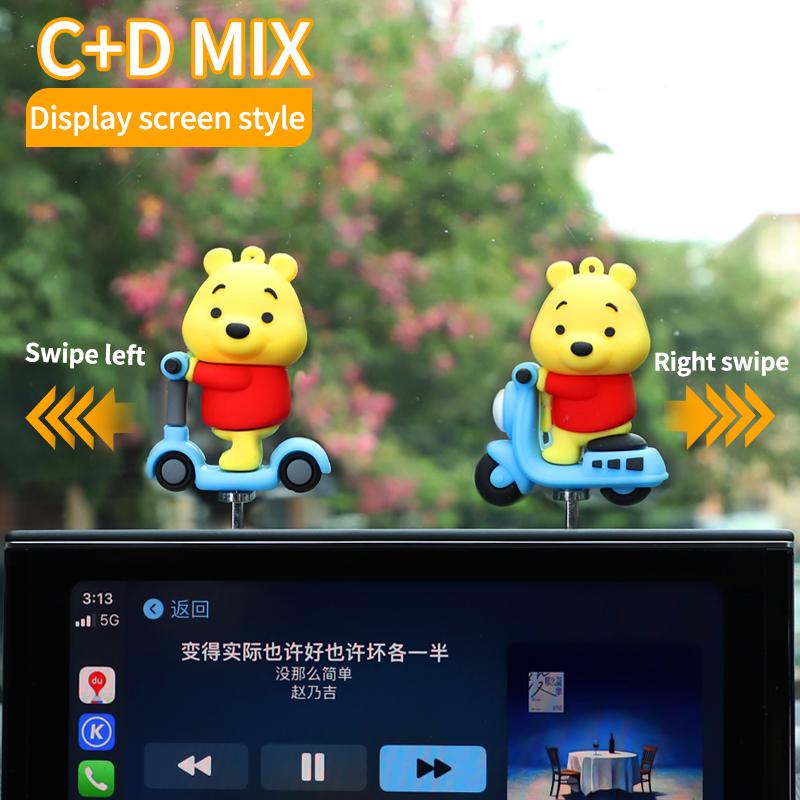 Central Control Screen Car Ornament Skateboard Bear Sliding Bear Creative Car Cartoon Interior Decoration Universal