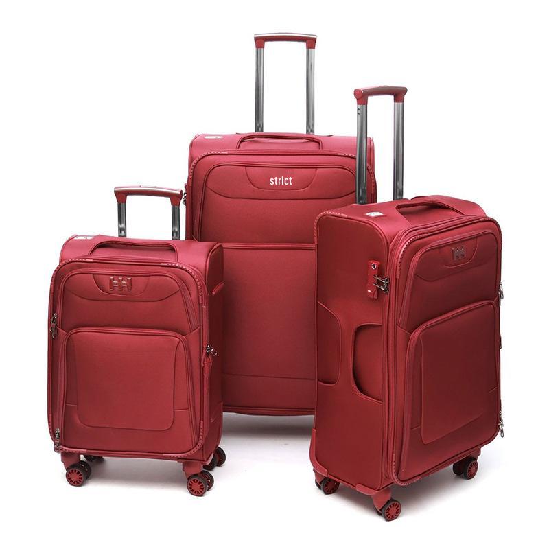 Large-Capacity Oxford Cloth Luggage Set with Shock-Absorbing Lock, 3-Piece Trolley Case for Men & Women