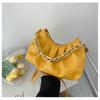 Autumn new fashionable gold chain single shoulder armpit bag pleated bag simple portable oblique span women's bag