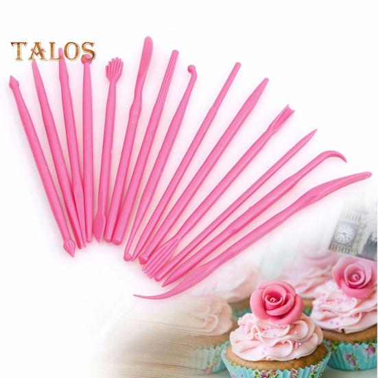Elens Store 14Pcs Fondant Cake Decorating Carve Pen Flower Modeling Baking DIY Sculpt Tools