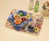Tatsucraft NR Lunch Tray, Medium, 33cm, Web Original Model, Victorian Old Rose Design, Non-Slip, Microwave-Safe, Stylish Plastic Tray, Serving Tray,