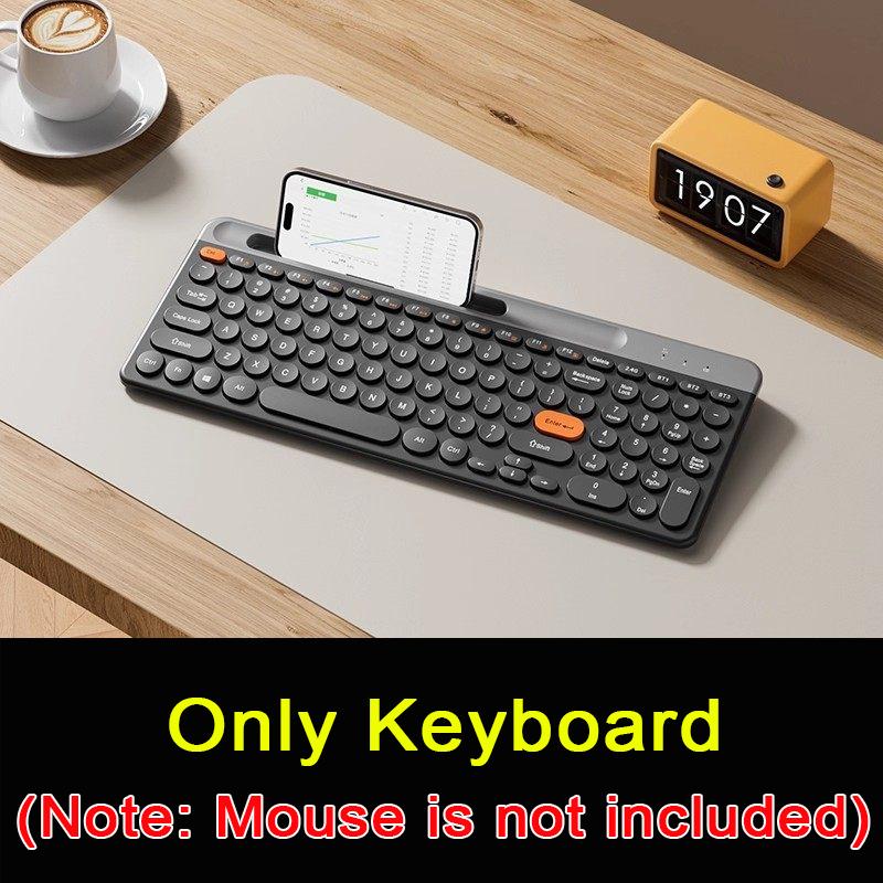 Tri-Mode Dual Bluetooth Keyboard & Mouse Set with Slot Ergonomic Design Silent Keyboard with Scissor-Switch for Laptops Desktops