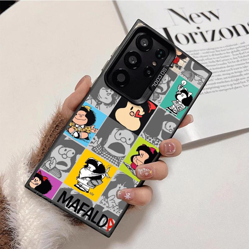 Mafalda Cartoon Cute Shockproof Phone Case for Samsung Galaxy S26 Edge S25 Ultra S24 FE S23 Plus S21 Cover Anti Fall Fundas