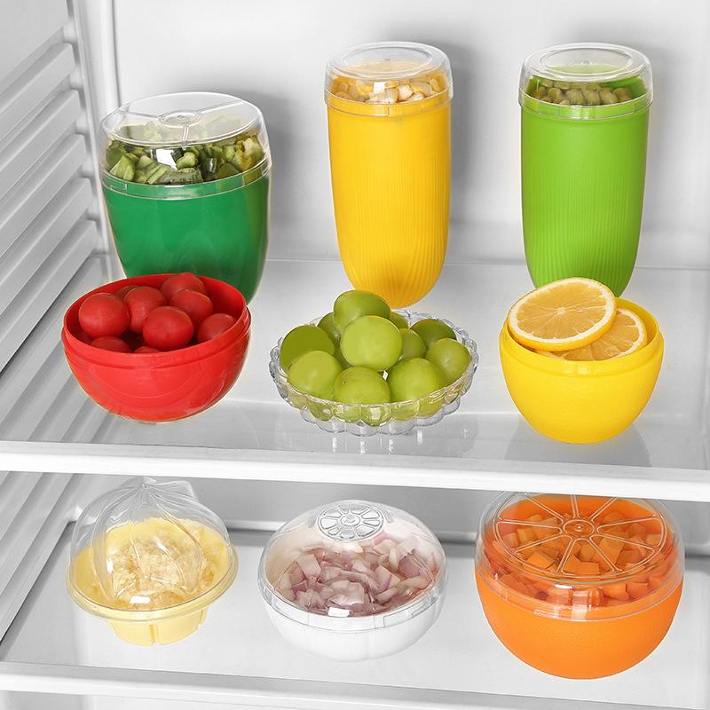 1Pc Creative Kitchen Refrigerator Vegetable Fruits Crisper Containers Onion Avocado Tomatoes Lemon Fresh Storage Box