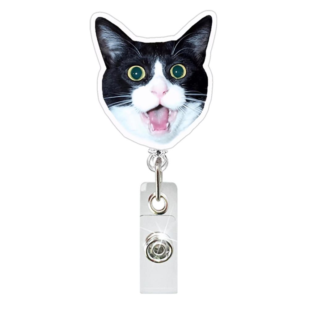 Lanyard Memes Badge Reels Retractable Name Tag Holder Fashion Cat Keychain