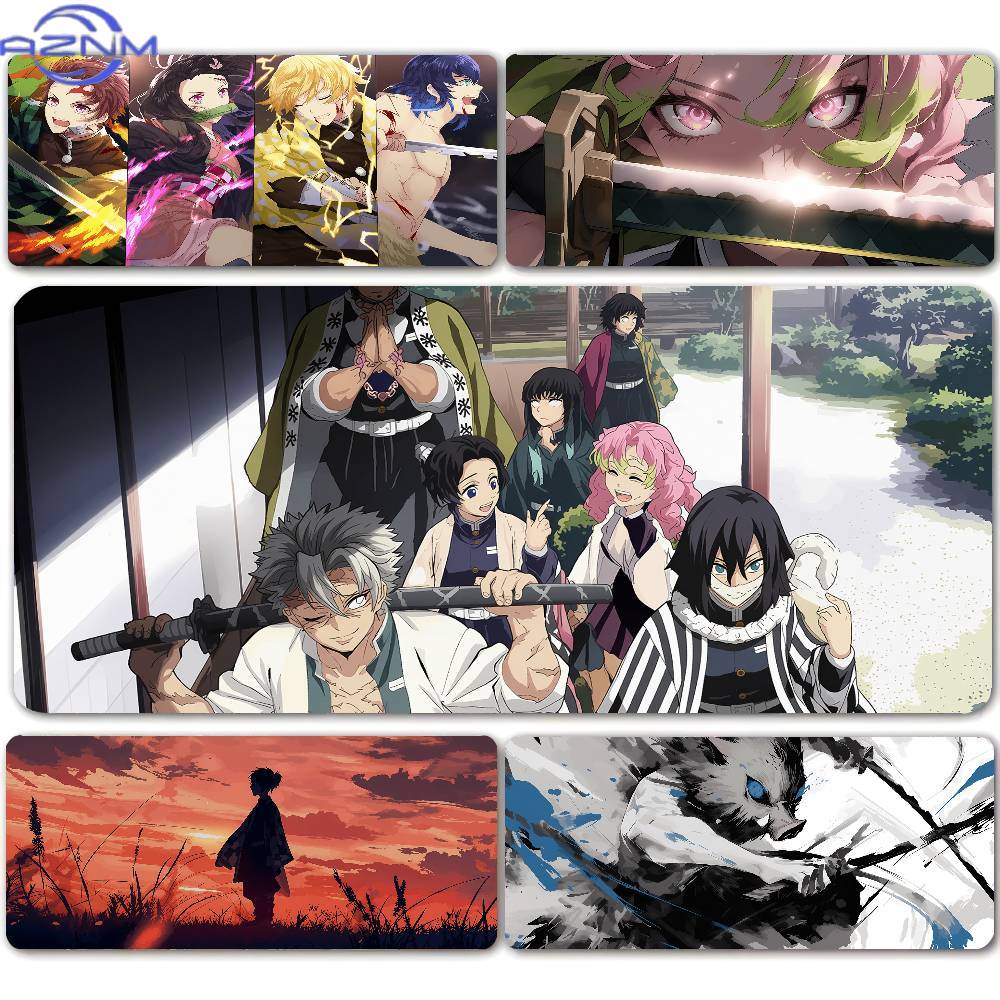 Large Demon Slayer Mouse Pad Desk Keyboard Mat For Laptops Pc Accessories Desk Protector Gaming Mat Rubber Mat