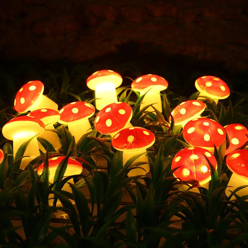 

LED simulation mushroom decorative light string outdoor shopping mall lawn layout string lights 1.5m 10led-usb теплый белый