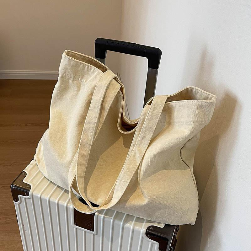 New Large-capacity Tote Bag, Student Class Handbag, Female Harajuku Bag, Fashionable and Simple Canvas Shoulder Bag.