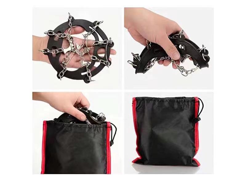Crampones de Hielo de Acero Inoxidable de 8/10 Dientes para Exteriores: Cubiertas antideslizantes para raquetas de nieve para escalada y senderismo