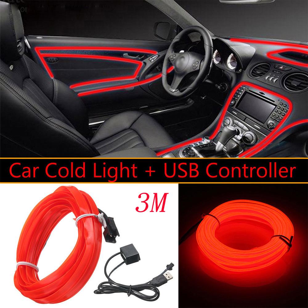 thumbnail image 2 of Flexible Neon LED Light Glow EL Wire String Strip Rope Tube Car 2 of 14