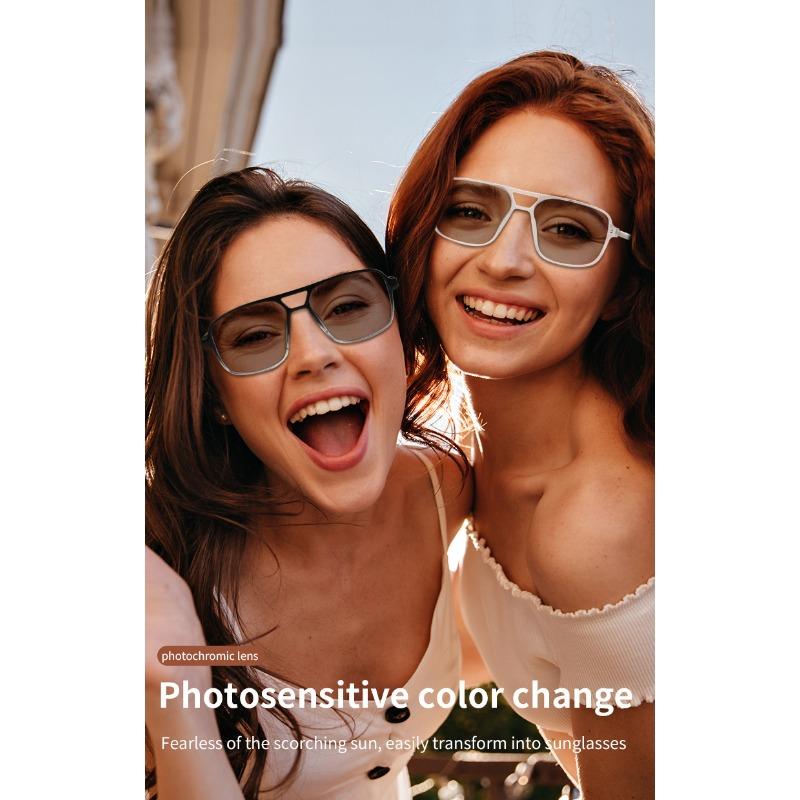 Smart glasses Bluetooth audio glasses double beam color changing glasses anti blue light listening to music making calls anti UV sunglasses