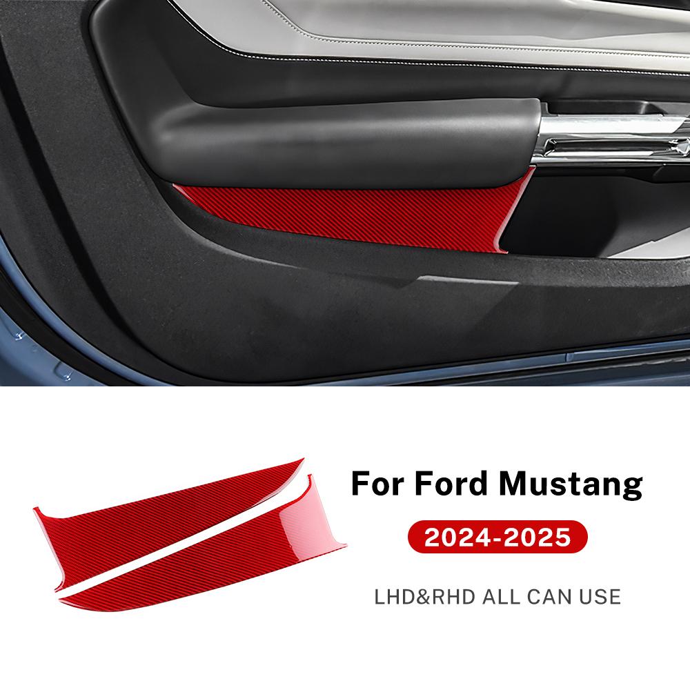 

Real Soft Carbon Fiber Sticker For Ford Mustang GT Dark Horse EcoBoost 2025 2025 LHD RHD Car Door Armrest Panel Trim Accessories