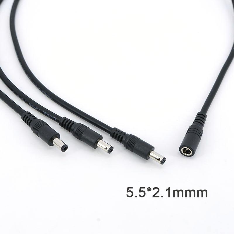 0.7m 18awg DC female to 3 way male power Supply Splitter Cable 1 Female to 3 Male connector CCTV Accessories extend Adapter 70cm
