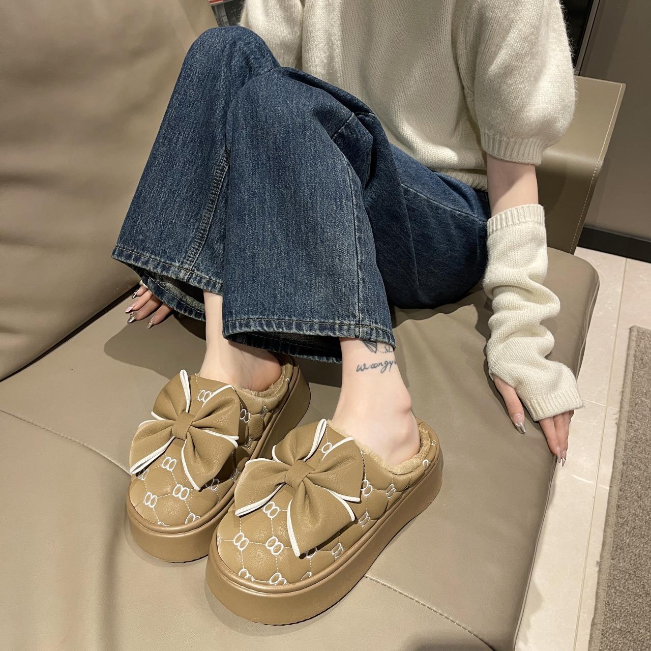 

Женские зимние домашние хлопковые тапочки, повседневные плюшевые модные, самые теплые домашние туфли, мягкие пушистые комфортные роскошные комнатные тапочки, размер 36-41 40-41