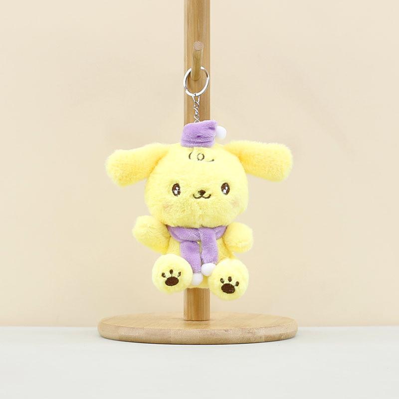 Charming Cartoon Pudding Dog Plush Toy Keychain Cute Soft Stuffed Animal 12cm Purple Pudding Dog
