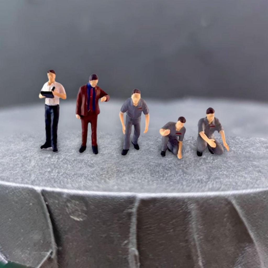 5 Pieces 1/64 Scale Diorama Figures Miniature Scene Hobby Character Repairman for Desktop Ornament