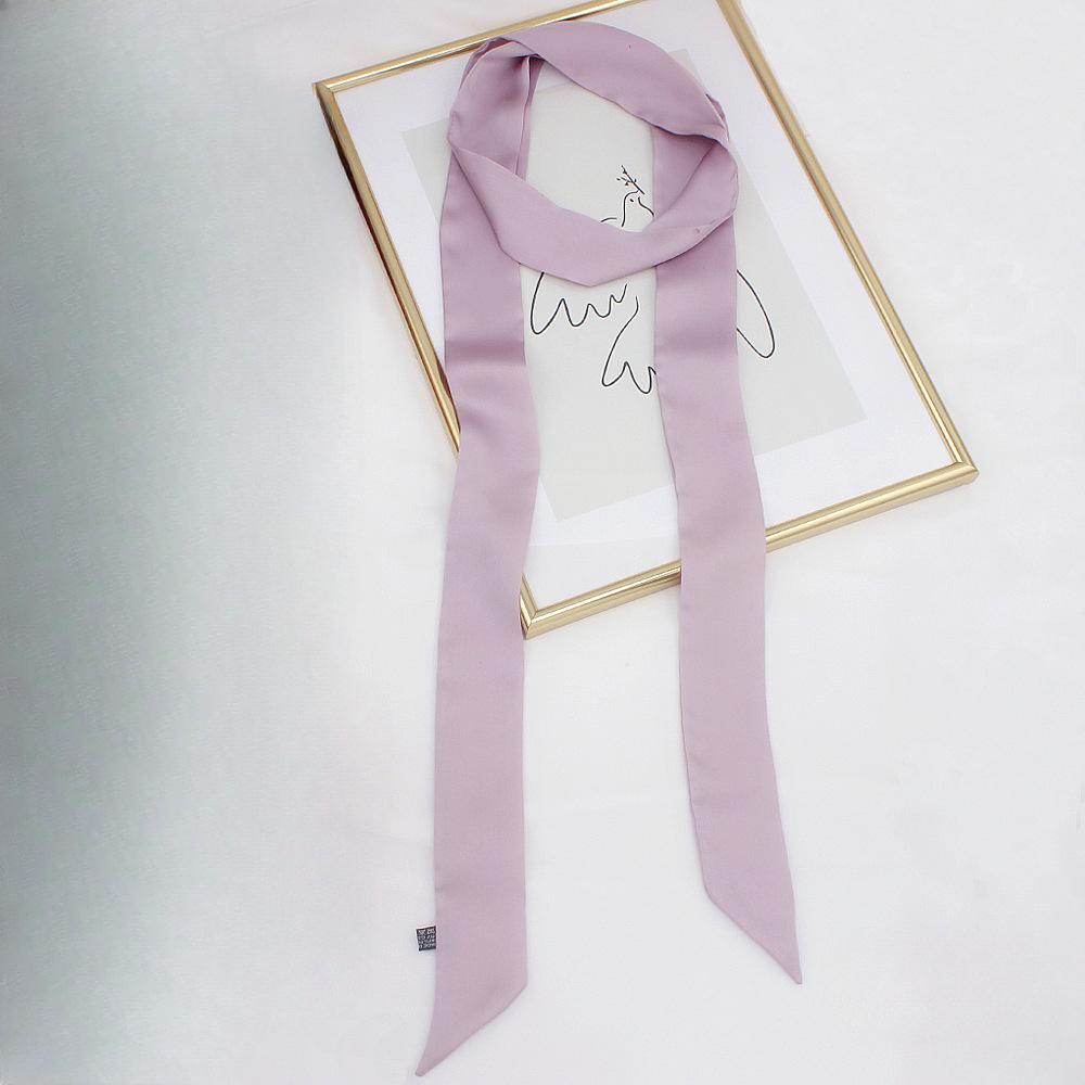Long Skinny Hair Scarf For Women Silk Satin Headband Cute Neckerchief Solid Colors  Fashion Bag Scarves For Ladies 2024